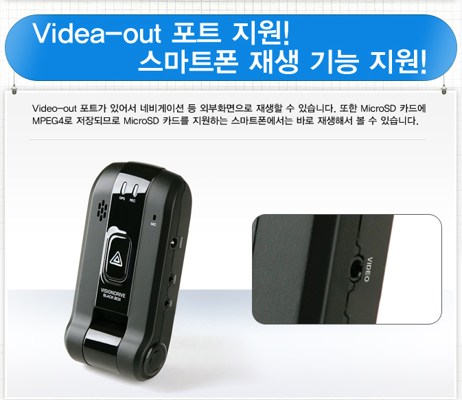 Video-out Ʈ ־ ׺̼  ܺȭ   ֽϴ.  MicroSDī忡 MPEG4 ǹǷ MicroSD ī带 ϴ Ʈ ٷ ؼ   ֽϴ.